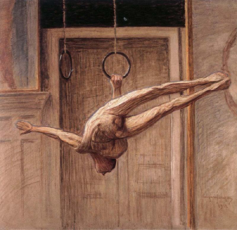 Eugene Jansson ring gymnast no.2 Sweden oil painting art